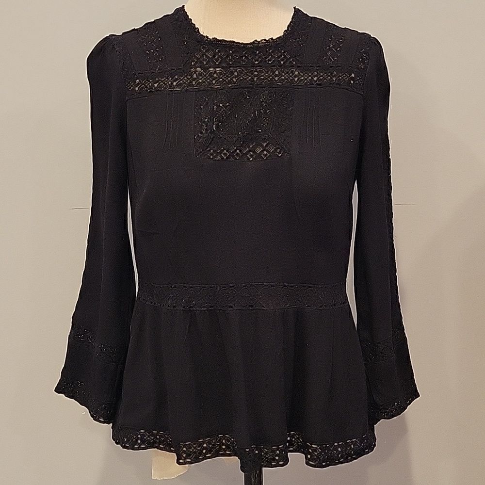 Point Sur black blouse, size 6,  100% Viscose